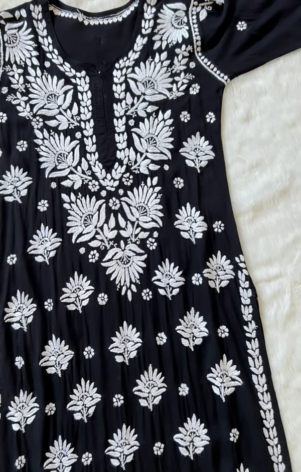 BLACK LONG HEAVY MODAL KURTA