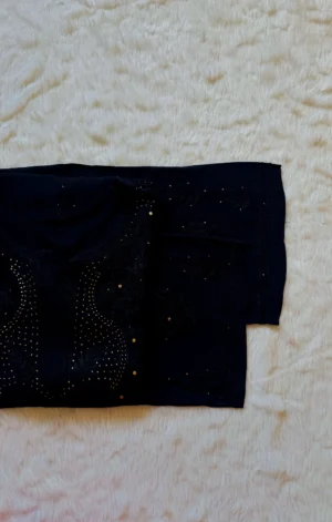 ZIYA BLACK CHIKANKARI RAYON MUKESH KURTA BOTTOM SET