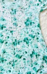 GUL TEAL MULMUL SHORT KURTI
