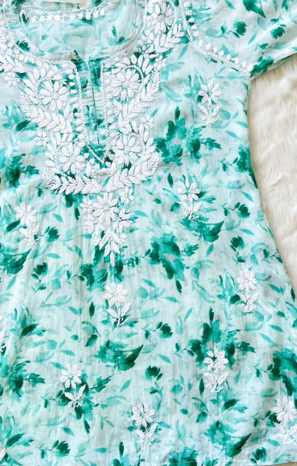 GUL TEAL MULMUL SHORT KURTI